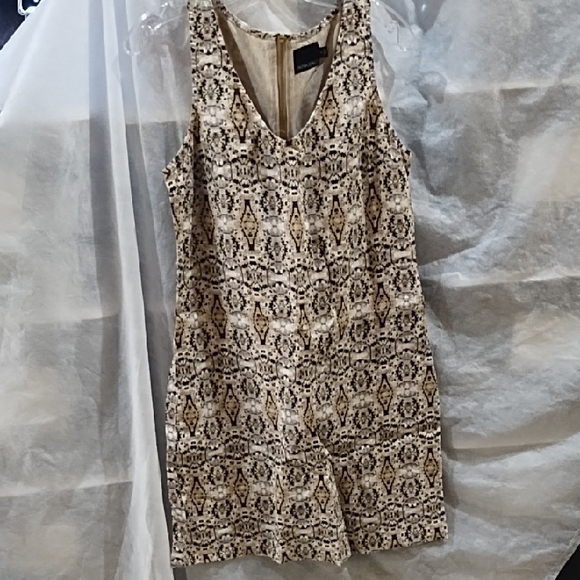 Cynthia Rowley Beige and Black Patterned Mini Dress - Picture 1 of 3